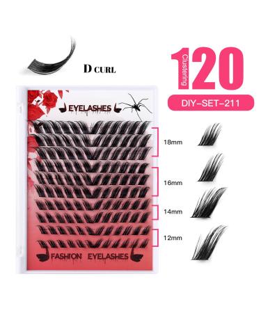 DIY Self Adhesive Eyelashes - 120 Pcs Lash Clusters & 3D Angel Wing Lashes Kit - Easy Apply Reusable D Curl 12-18mm | International Shipping - Buy Online on GoSupps.com