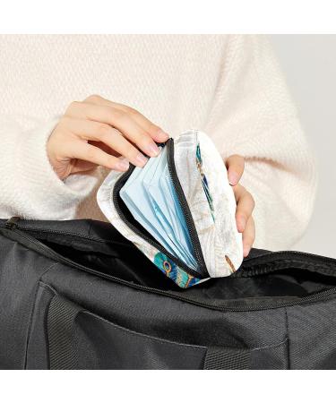 GIAPB Period Bag Sanitary Napkin & Makeup Travel Pouch | Vintage Peacock Bird Design - Buy Online on GoSupps.com