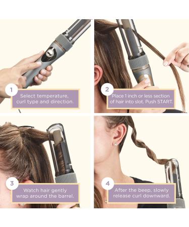 INFINITIPRO BY CONAIR Curl Secret Automatic Curling Iron - Dual Voltage 3/4-Inch Hair Curler for All Hair Types - Perfect for Travel - Gray with Gold Accents - Buy Online on GoSupps.com