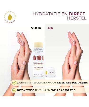 Camelia Cosmetiques SL ACEMELIA Hand cream in solid stick 50 gr Camellia and Shea Butter Restores dry and cracked hands Hypoallergenic Nongreasy Fast absorption Natural Ingredients - Buy Online on GoSupps.com