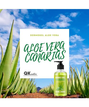 QKnature DERMO GEL ALOE VERA DE CANARIAS BIO Soothing effect nourishes and hydrates the skin Natural hydration for face and body 250 ml - Buy Online on GoSupps.com