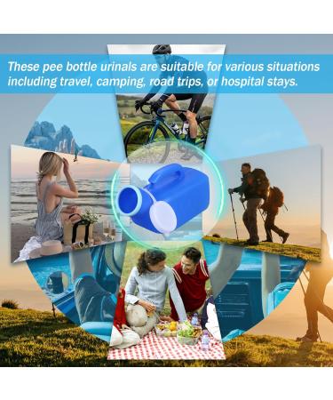 2Pcs Urinal for Men 1200ML Portable Urinal Spill Proof Pee Bottles with Lid & Handle Thick Plastic Male Urinal Large Opening Mens Urinals with Wraped Edge for Travel Hospital Blue. - Buy Online on GoSupps.com