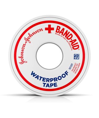 Band-Aid First Aid Tapes Waterproof Tape 1/2 Inch x 10 yds (Pack of 6)