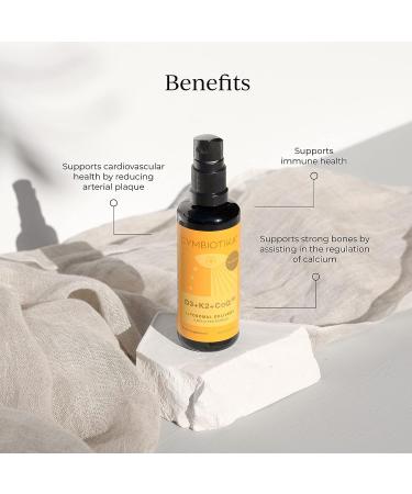 Cymbiotika Vitamin D3 + K2 + CoQ10 Liquid Supplement - Immune, Heart & Bone Health - Tangerine Flavor | Vegan & Keto Friendly - Buy Online on GoSupps.com