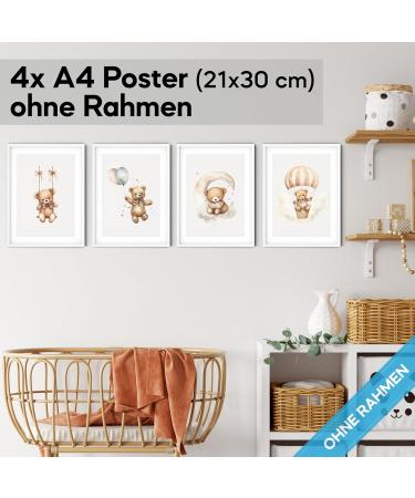 Teddy Bear Art Prints for Kids' Rooms | Baby Room Decor | Children's Room Wall Art Set - Buy Online on GoSupps.com