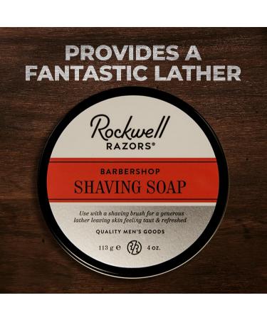 Rockwell Barbershop Shaving Soap - Shea Butter Coconut Oil & Wheat Protein for Smooth Shave | Ideal for Sensitive Skin & Thick Beards | International Shipping Available - Buy Online on GoSupps.com