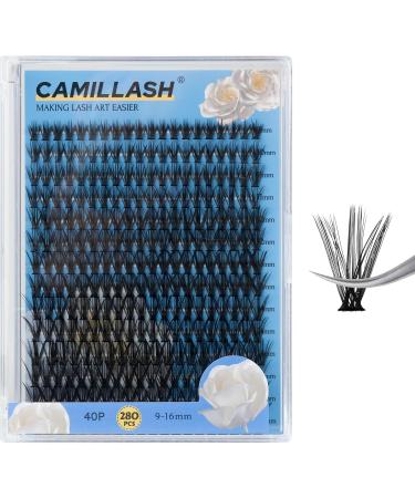 CAMILLASH 280pcs Lash Cluster Kit - Fluffy Volume DIY Eyelash Extensions | D Curl 40D Lashes 10-16mm - Buy Online on GoSupps.com