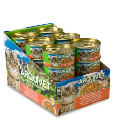 ARQUIVET Pack 24 units. White tuna and salmon in sauce - Gourmet food based on 100% natural ingredients - Pack 24 units - 80g