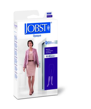BSN Medical 115170 Jobst Opaque Compression Hose Knee High 30-40 mmHg Closed Toe Large Classic Black