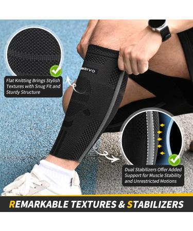 Buy Cambivo 2x Calves Compression Stockings for Men & Women - Relief for Shin Pain Varicose Veins & Sports - Black L-XL - Buy Online on GoSupps.com