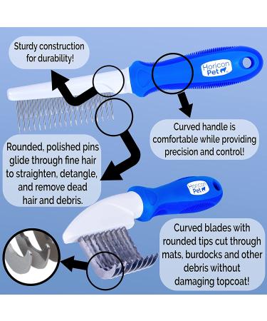 Horicon Pet 6 In 1 Dog Brush Set - Premium Grooming Brushes with Ball Pin, Bristle, Dematting, Slicker, Deshedding, and Detangling Combs - Buy Online on GoSupps.com