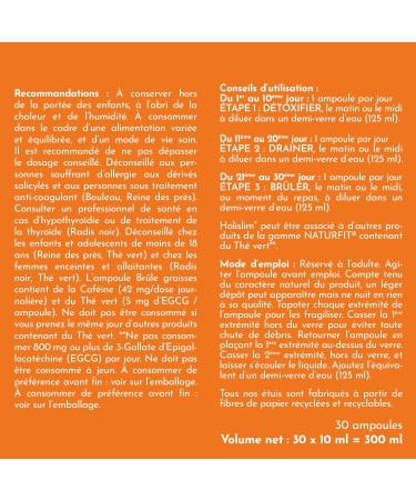 NATURFIT - Holislim - Organic slimming program - Herbal supplement - Birch sap dandelion green tea Guarana - Help drain detoxify and burn fat - 30 ampoules - Buy Online on GoSupps.com