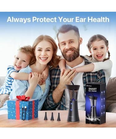 Ear Wax Removal Upgraded Ear Cleaner with Dual Water Tank Electric Ear Cleaning Kit with Water Temperature Sensor Effective & Safe Ear Wax Removal Kit lPX6 Waterproof 4 Pressure Modes USB-C Cable Black - Buy Online on GoSupps.com