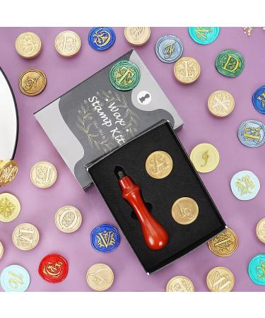 Yagugu Wax Stamps for Letter Sealing: 2Pcs Style Wax Stamp Sealer Seal Monogram Initial A Kit for Thanksgiving Christmas Halloween Wedding Invitations Party Envelope Alphabet Signatures Stamper Gift - Buy Online on GoSupps.com