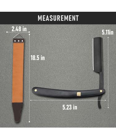 Premium Stainless Steel Shaver Razor for Men | Professional Straight Edge Barber Razor & Shaving Strop | Home & Salon Grooming (NO.189 - Buy Online on GoSupps.com