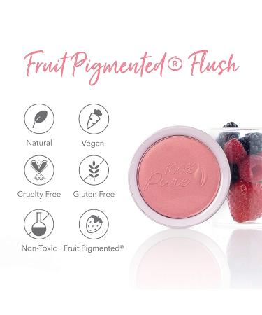 100% Pure Powder Blush - Peppermint Candy (Shimmery Neutral Pink) 1.81oz - Rosehip Oil, Cocoa Butter - Natural Makeup - Buy Online on GoSupps.com