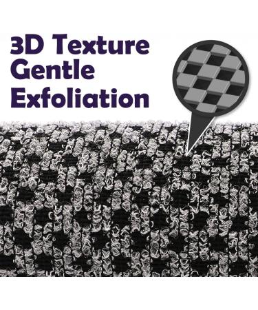 myHomeBody Exfoliating Washcloth Set | Japanese Towel & Scrubber Combo | 3D Texture, Obsidian & Raisin Dots | Includes Silicone Facial Brush | Set of 2 - Buy Online on GoSupps.com