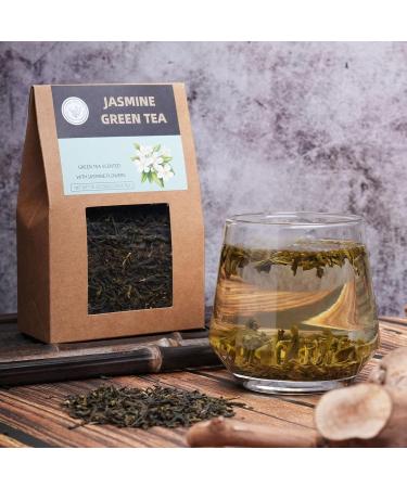 HANFANGLING Jasmine Green Tea: 100% Natural Loose Leaf - Metabolism Booster, Anxiety & Stress Reliever, Breath Freshener - Aromatic Flavor Blend - Buy Online on GoSupps.com