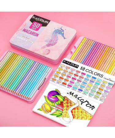 KALOUR 50-Piece Macaron Pastel Colored Pencils Set - Soft Core for Drawing, Sketching, and Coloring - Ideal for Artists, Adults, and Kids - Buy Online on GoSupps.com