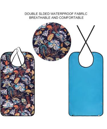AIEX Adult Bibs Floral Print Waterproof Clothing Protector - Reusable & Washable - Buy Online on GoSupps.com