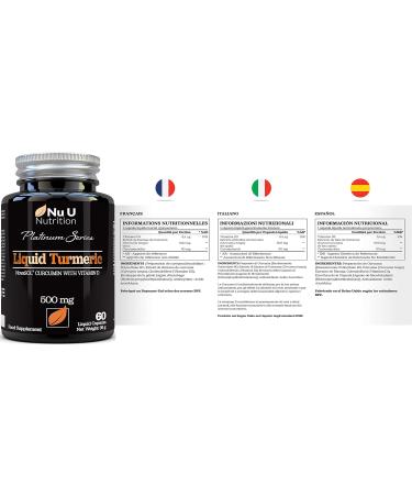 High Strength Liquid Turmeric Curcumin Capsules with Vitamin D | 185x More Bioavailability NovaSOL Curcumin | Vegetarian Premium Formula Made in UK - Buy Online on GoSupps.com