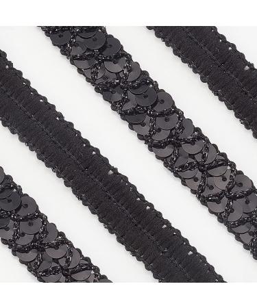 OLYCRAFT 14 Yard Black Metallic Sequin Trim with 2 Rows - Ideal for Dress Embellishments and Headband Sewing - Buy Online on GoSupps.com
