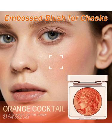 Diyxisk Blush Powder Orange 6 g Embossed Makeup Light Weight Natural Glow Waterproof Long-Lasting (Orange) - Buy Online on GoSupps.com