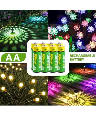 JINTION Rechargeable AA Batteries - 600mAh Ni-MH 1.2V Pre-Charged for Solar Lights & Garden Use - 12 Pack - Buy Online on GoSupps.com