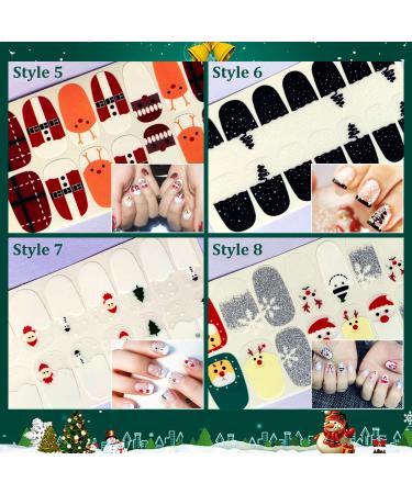 Kalolary 12 Sheets Christmas Nail Polish Stickers - Self-Adhesive DIY Nail Art Wraps with Nail File - Buy Online on GoSupps.com