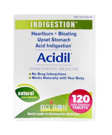 Boiron Acidil for Relief of Acid Reflux, Heartburn, Indigestion, and Upset Stomach - 120 Count (2 Pack of 60) 120 Count (Pack of 1) - Buy Online on GoSupps.com