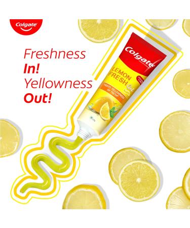 Colgate Lemon Fresh Gel Toothpaste Fights Yellowness of Teeth Freshens Breath 120gm/4.3 Oz (240g (120g x 2)) 4.3 Ounce (Pack of 1) - Buy Online on GoSupps.com