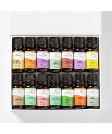 Plant Therapy Top 14 Organic Essential Oils Set - 100% Pure Undiluted Aromatherapy for Diffusion & Body Care - 10 mL Each - International Shipping Available - Buy Online on GoSupps.com