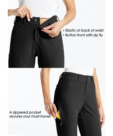 Willit Women's Golf Pants | Stretch Lightweight Hiking & Casual Pants | Quick Dry, Water Resistant | Zipper Pocket | Black XL - Buy Online on GoSupps.com