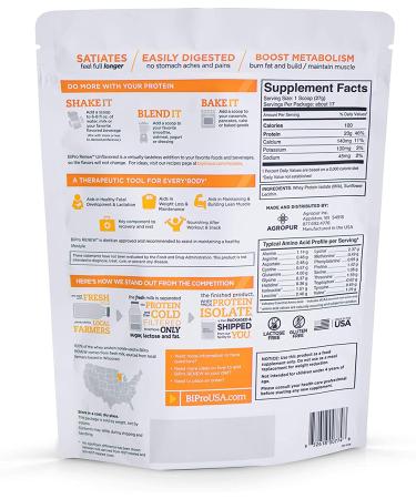 BiPro Renew 100% Whey Isolate Protein Powder - Unflavored 1lb | Dietitian Recommended, Sugar Free, Lactose Intolerant Friendly, Gluten & Hormone Free - Buy Online on GoSupps.com