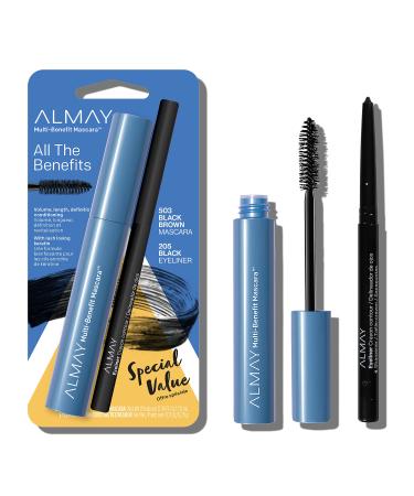Almay Multi-Benefit Mascara and Eyeliner Duo Value Pack Black Almay One Coat Multi-Benefit Mascara - Buy Online on GoSupps.com