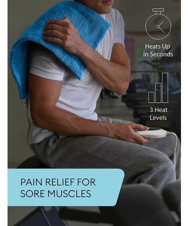GENIANI XL Electric Heating Pad - Back Pain & Cramps Relief - Auto Shut Off - Moist & Dry Therapy - Aqua Blue - Buy Online on GoSupps.com