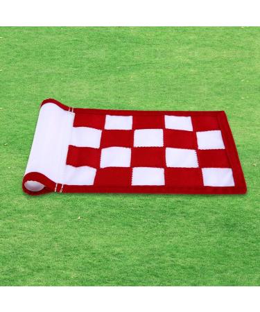 Green Nylon Golf Flag Set - Indoor/Outdoor Checkered Training Putting Flags - Portable 8.7x6 Golf Target Flags (White/Red) - Buy Online on GoSupps.com