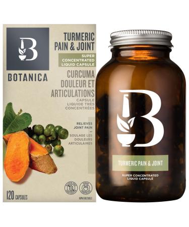 Botanica Turmeric Capsules Anti Inflammatory Joint Pain Relief Supplements | Turmeric Curcumin with Black Pepper 120 Liquid Capsules | Quercetin Boswellia and Ginger | 2870 mg Dry Herb Equivalent to Help in Liver Detox Cleanse Health Bile Excretion for Ga
