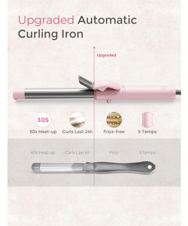 TYMO 1 Inch Rotating Curling Iron - Automatic Beach Waves Curler Tourmaline Ceramic Fast Heat-Up Ideal for Medium/Long Hair - 2024 Upgrade Pink - Buy Online on GoSupps.com