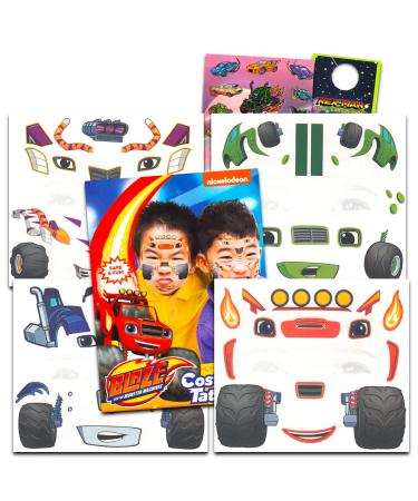 Blaze and the Monster Machines Temporary Tattoos Party Favors for Kids - Bundle with 4 Blaze Face Painting Tattoo Sheets Plus Stickers  More | Blaze and the Monster Machines Party Supplies