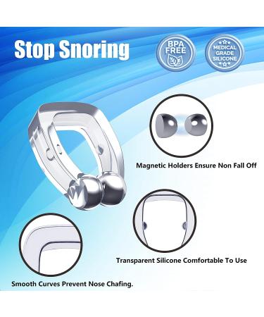 Snore Stopper Solution for Comfortable Sleep - 2 Magnetic Nose Clips & 4 Silicone Dilators (White) - Buy Online on GoSupps.com