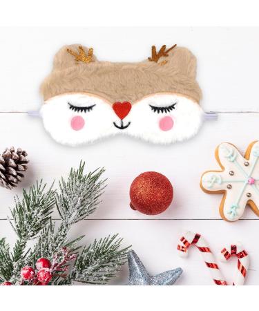 Christmas Reindeer Soft Plush Eye Mask for Sleeping - Breathable Blindfold for Women Men Kids - Ideal for Night Nap, Travel, and Meditation - Buy Online on GoSupps.com