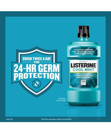 Listerine Antiseptic Mouthwash Cool Mint 33.8 oz - Pack of 2 | Freshens Breath, Kills Germs - Buy Online on GoSupps.com