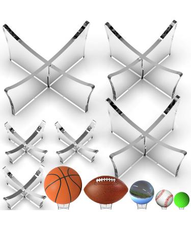 MAKECOLORFUL 6 PCS Football stands for display stand - basketball stands display - football holders for display - acrylic stands for baseballs - sphere stands - ball display stands Acrylic cross shape