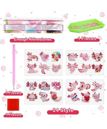 24 Pcs Axolotl 5D DIY Diamond Painting Sticker Kit for Kids and Adults - Buy Online on GoSupps.com