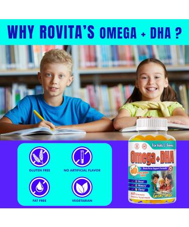 Kids Focus and Attention Supplements | Focus Gummies for Kids & Teens | Plant-Based Omega 3 DHA Focus Vitamins for Teens Memory Vitamins for Children Delicious Orange Flavor-60ct - Buy Online on GoSupps.com