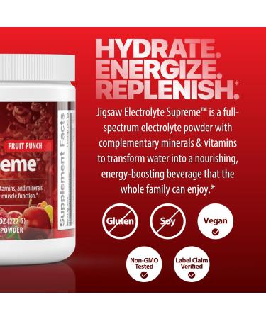 Jigsaw Health Electrolyte Supreme - Fruit Punch Flavor (11.9 oz  336 g) | Hydration & Recovery - Buy Online on GoSupps.com