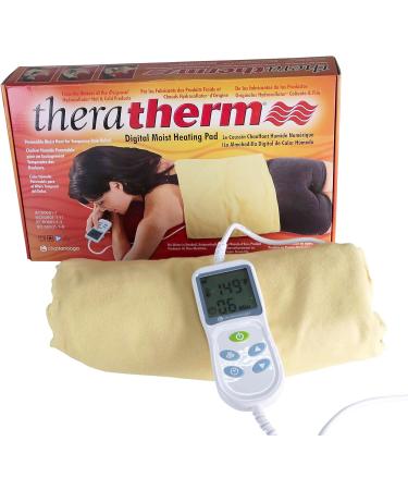 Chattanooga TheraTherm Digital Moist Heating Pad for Temporary Pain Relief  Standard Size 14 x 27  with a Lumintrail Drawstring Bag