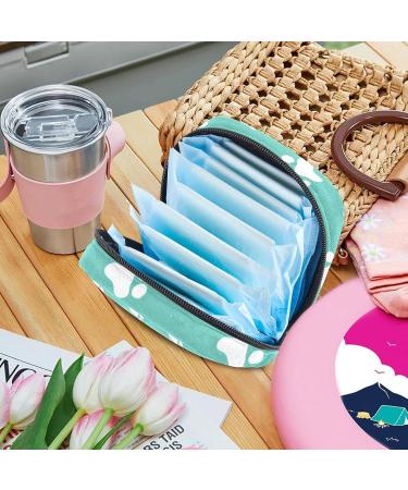 Womens Dog Paw Pattern Tampon Storage Bag | Stylish Multi-Pocket Binding-Up Bags for Menstrual Care - Buy Online on GoSupps.com