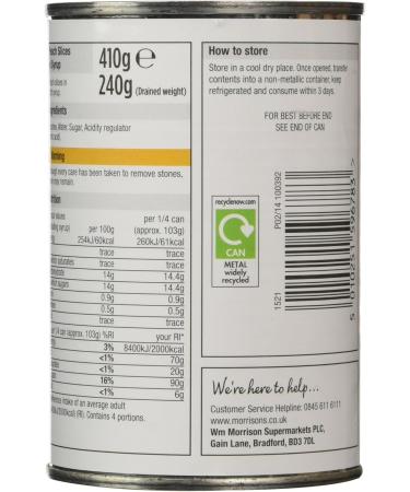 Morrisons Tranches de p che en sirop 410 g - Buy Online on GoSupps.com